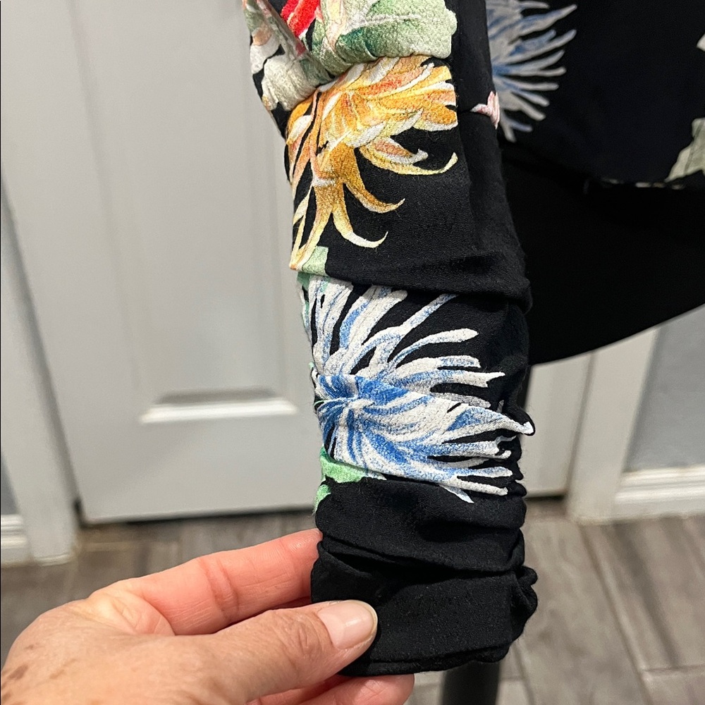 Zara Basic Collection Multicolor Floral Bomber Ja… - image 5